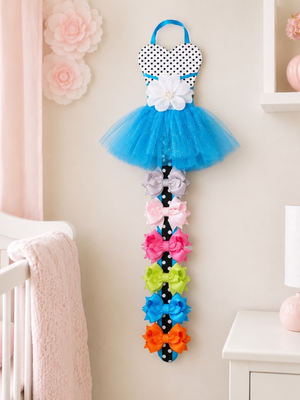 NWT Polka Dot Tulle Tutu BOW HOLDER